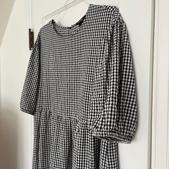 Monki Black and White Gingham Dress | Size Medium - Picture 4 of 10